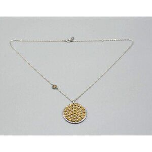 Athomie Gold Spinning Bead Pendant Sterling Silver 925 DB Italy 6.75g 20" Chain